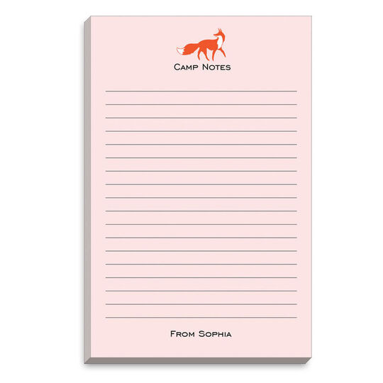 Pink Fox Camp Notepad